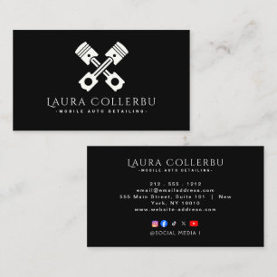Carte De Visite Logo Black Busin de detailing auto, réparation aut