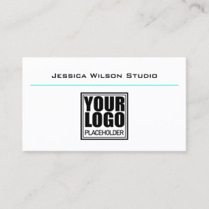 Carte De Visite Logo Blanc Classique Modèle Simple Modern Studio