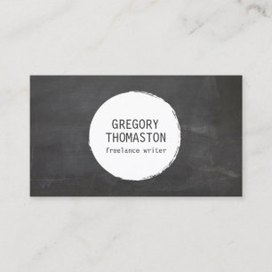 Carte De Visite Logo blanc de cercle de tache d'encre sur le