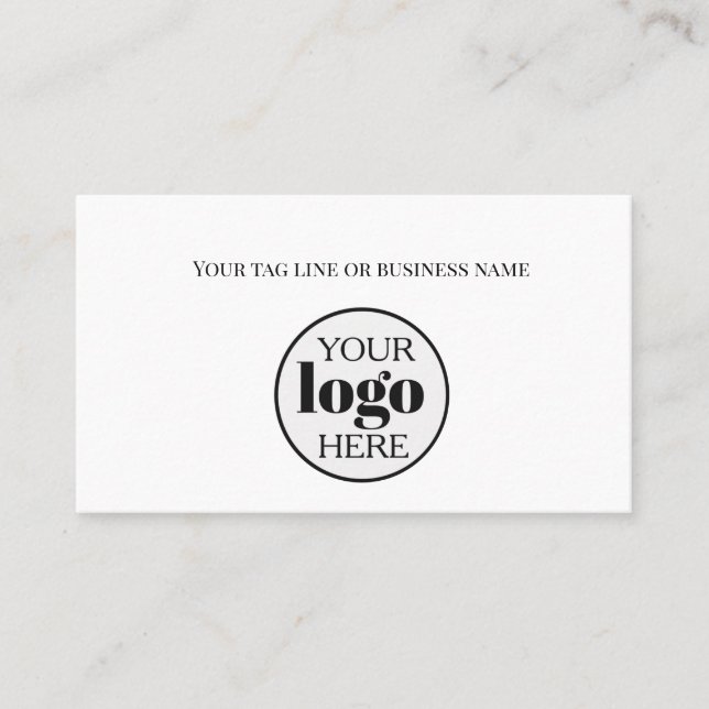 Carte De Visite Logo blanc simple Code QR (Devant)