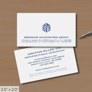 Carte De Visite Logo bleu blanc simple professionnel