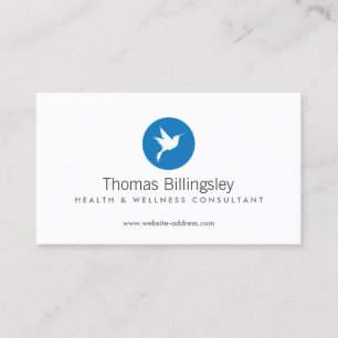 Carte De Visite Logo Blue Hummingbird Soins de santé, Naturopath