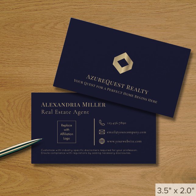 Carte De Visite Logo Blue Professional Luxury Two (2) (Créateur téléchargé)