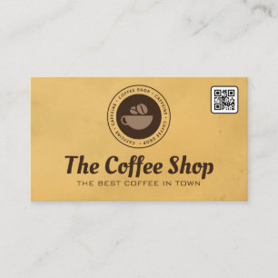 Carte De Visite Logo Brown de la coupe de café et des haricots