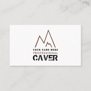 Carte De Visite Logo Brown Mountain, Explorateur de grottes, Sport