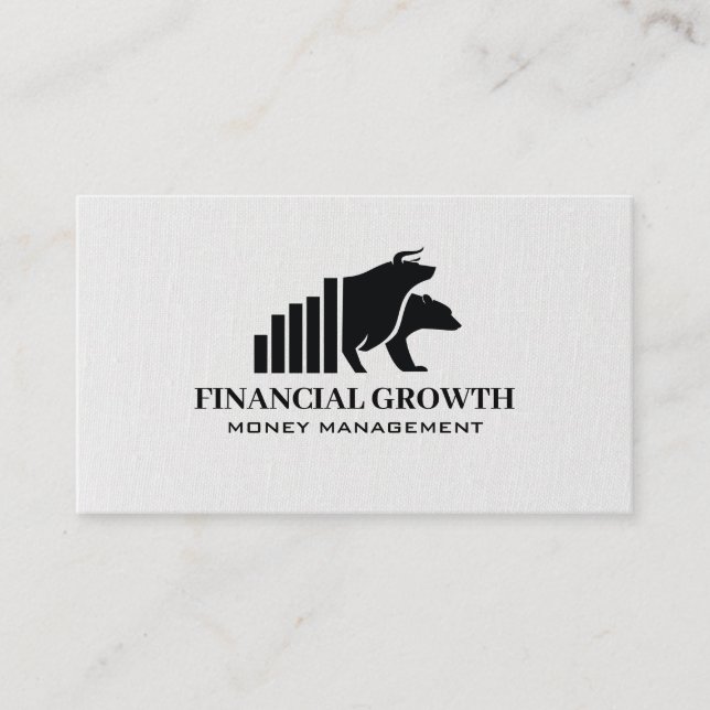 Carte De Visite Logo Bull Bear | Graphique à barres | Financière (Devant)