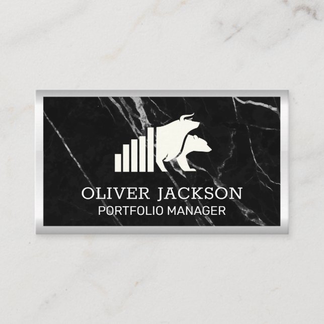 Carte De Visite Logo Bull et Ours | Finances stocks (Devant)