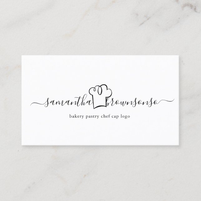 Carte De Visite Logo casquette simple pâtissier pâtissier (Devant)