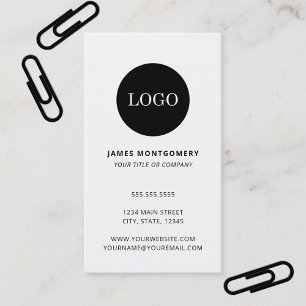 Carte De Visite Logo Cercle Personnalisé Minimaliste Professionnel