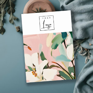 Carte De Visite Logo Chic Boho Colorful Peint Collier Floral