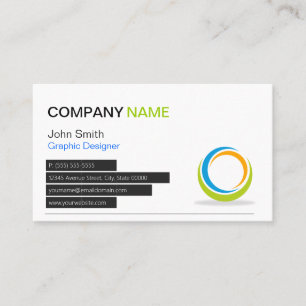 Carte De Visite Logo circulaire Abstrait Moderne Design Personnali