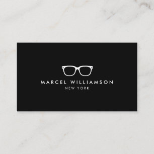 Carte De Visite Logo classique et simple lunettes blanches sur noi