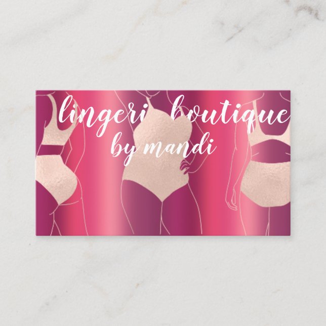 Carte De Visite Logo Code QR Bikini Sous-vêtements en ligne Boutiq (Devant)