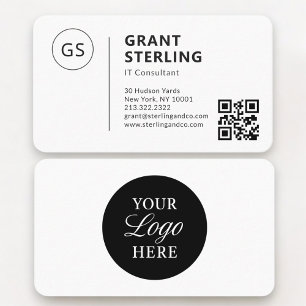 Carte De Visite Logo Code QR Consultant Informatique Professionnel