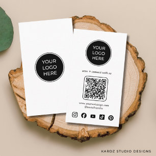 Carte De Visite Logo Code QR Icônes personnalisées Médias sociaux
