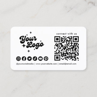 Carte De Visite Logo Code Qr Icônes Réseaux Sociaux Connectez-Vous