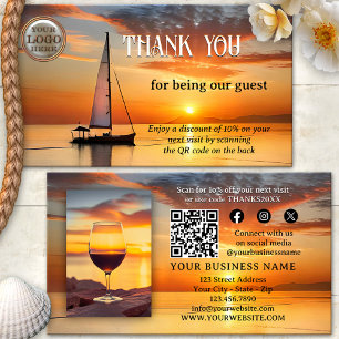 Carte De Visite Logo Code QR Photo Merci Maison d'hôtes