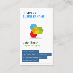 Carte De Visite Logo coloré 3D Cube - Créatif et unique