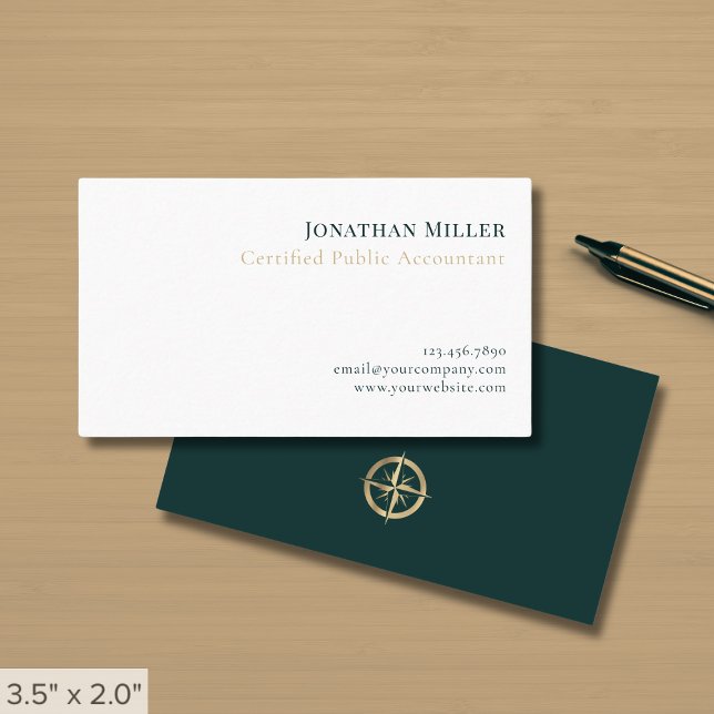 Carte De Visite Logo Compass professionnel simple (Créateur téléchargé)