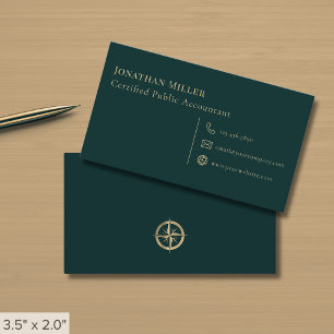 Carte De Visite Logo Compass professionnel simple