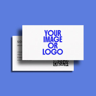 Carte De Visite Logo Consultant Professionnel Code QR Minimal Blan