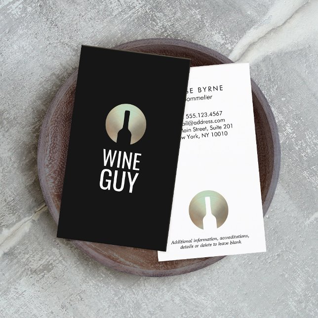 Carte De Visite Logo cool Moderne Botte de vin Sommelier (Créateur téléchargé)
