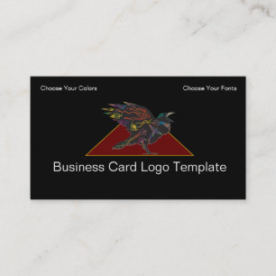 Carte De Visite Logo couleur Corbeau ou Corbeau