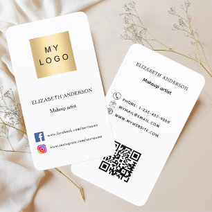 Carte De Visite logo couleur marque Qr code médias sociaux