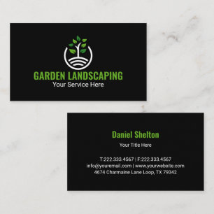 Carte de visite logo croissance arbre vert moderne