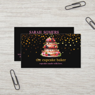 Carte De Visite Logo Cupcake Moderne Boulangerie Chef Cuisine Conf