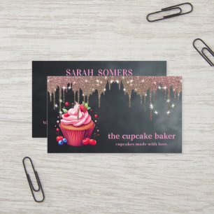Carte De Visite Logo Cupcake Moderne Boulangerie Chef Cuisine Conf