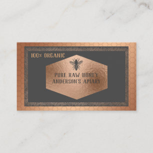 Carte De Visite Logo d'abeille en or rose vintage