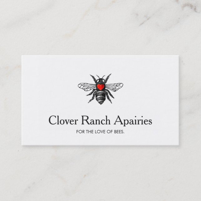 Carte De Visite Logo d'abeilles apée Bumblebee au coeur (Devant)