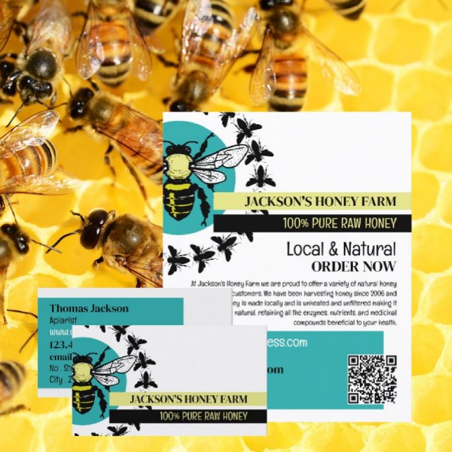 Carte De Visite Logo d'abeilles - apiculteur, miel (Créateur téléchargé)