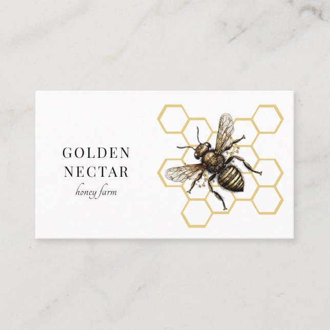 Carte De Visite Logo d'abeilles vintages (Devant)