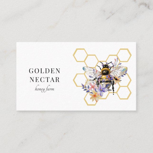 Carte De Visite Logo d'abeilles vintages (Devant)