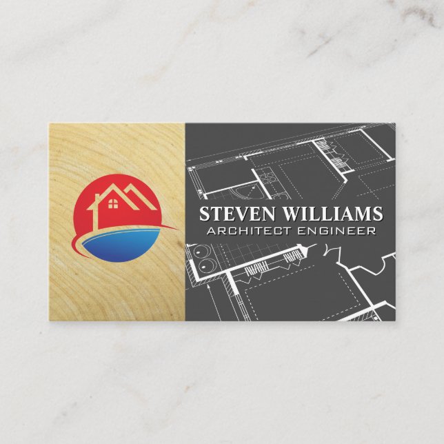 Carte De Visite Logo d'accueil | Bâtir des plans directeurs (Devant)