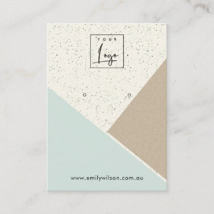 Carte De Visite Logo d'affichage en céramique bleu Kraft White Aqu