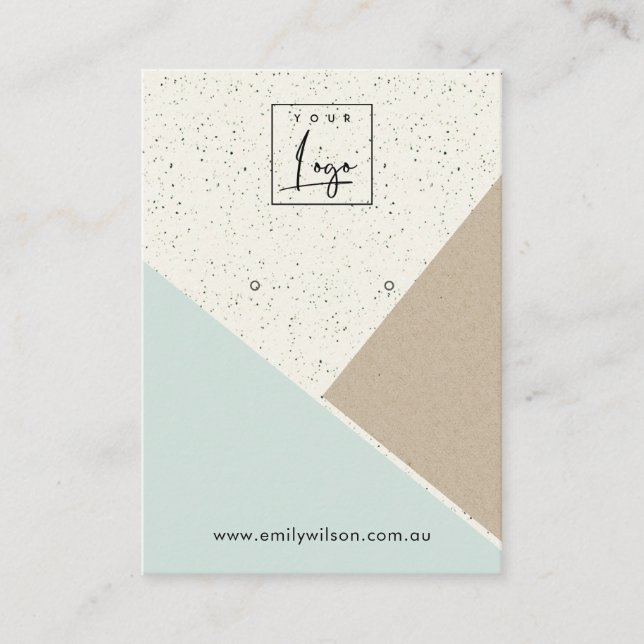 Carte De Visite Logo d'affichage en céramique bleu Kraft White Aqu (Devant)
