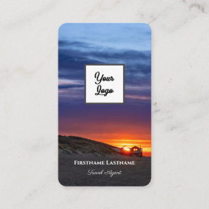 Carte De Visite Logo d'agence de voyages représentant un coucher d