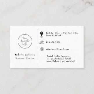 Carte De Visite Logo d'ajout minimal moderne