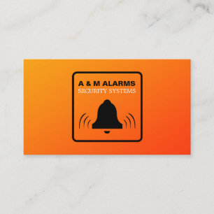 Carte De Visite Logo d'alarme noir et orange, service d'alarme de 