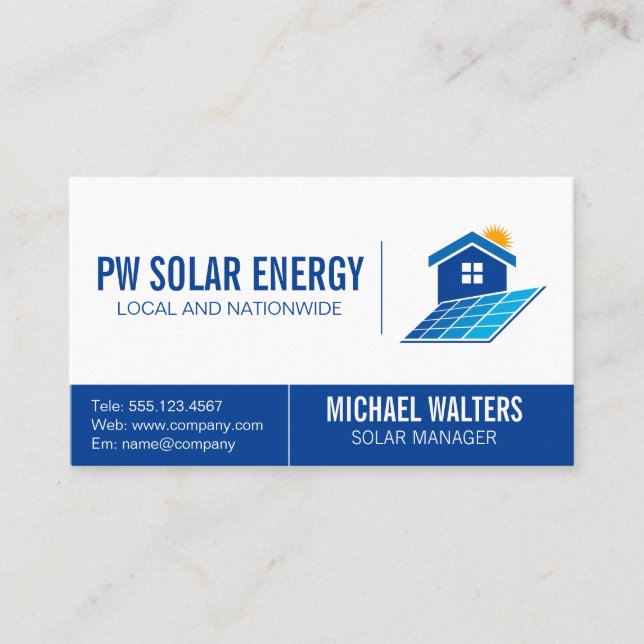 Carte De Visite Logo d'alimentation solaire (Devant)