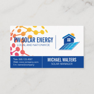 Carte De Visite Logo d'alimentation solaire   Énergie technologiqu