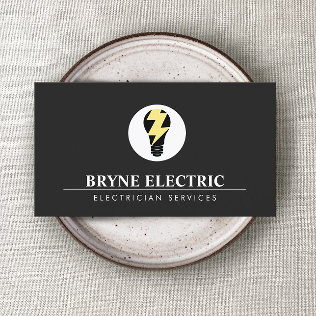 Carte De Visite Logo d'ampoule électrique (Créateur téléchargé)