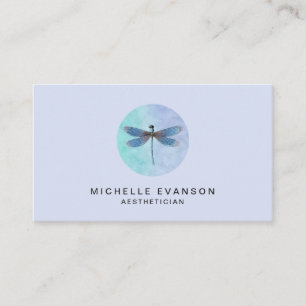 Carte De Visite Logo d'aquarelle Lavender Jolie libellule