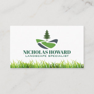 Carte De Visite Logo d'arbre Aménagement paysager Jardinage