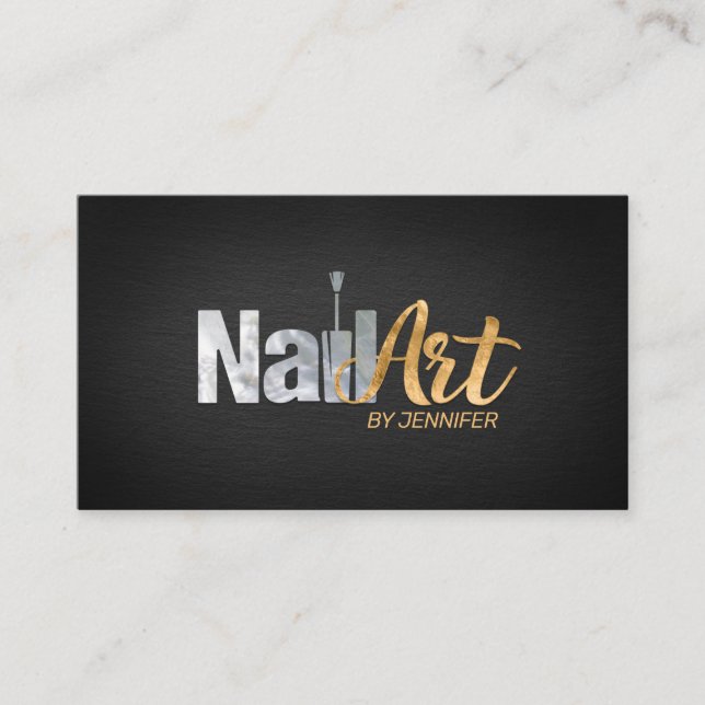 Carte De Visite Logo d'art à ongles avec rendez-vous  (Devant)