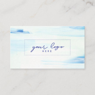 Carte De Visite Logo d'art Abstrait bleu et menthe