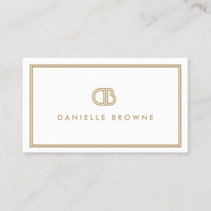 Carte De Visite LOGO d'ART DÉCO d'AVANT-GARDE avec VOS INITIALES